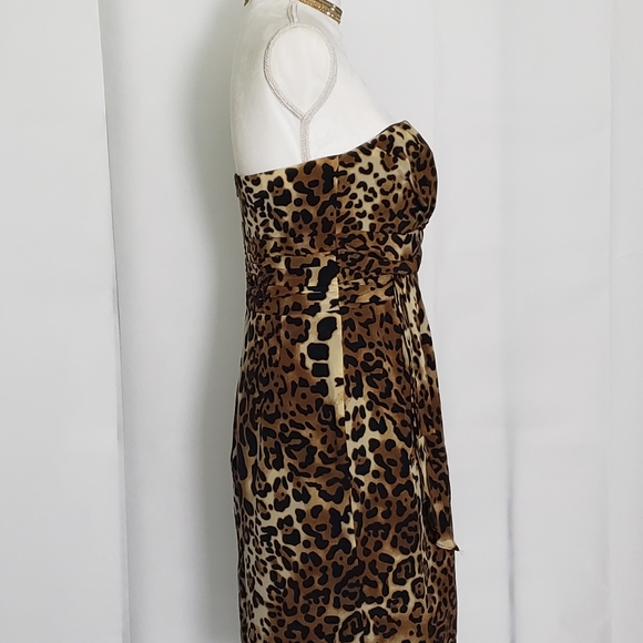Nanette Lepore One Shoulder Leopard Print Ruched Lined Mini Dress Size 6 - Picture 8 of 15